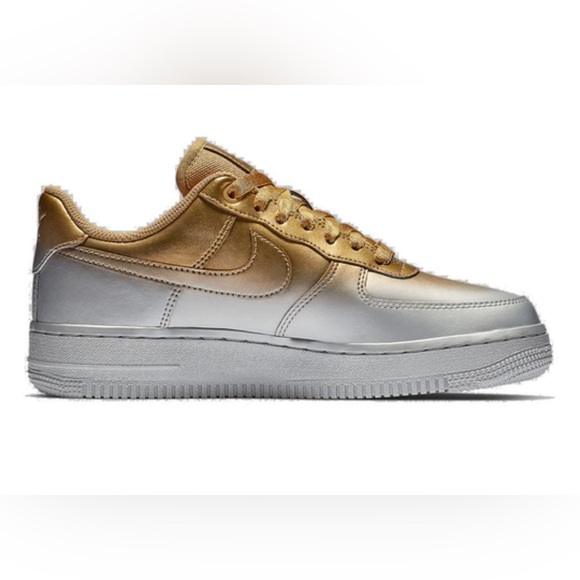 Nike Air Force 1 Low 'Gold Silver' 898889-012 w’s sz 8 no box - Picture 4 of 8